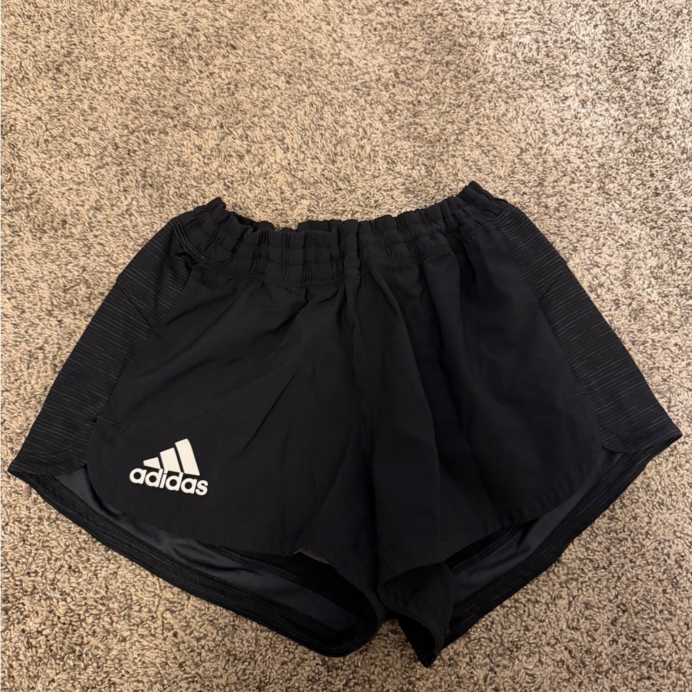 Adidas Athletic Performance Running Shorts Black White Logo